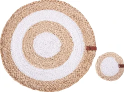 Online Beliani Set di tovagliette e sottobicchieri TUMERIC Iuta Naturale Beige Naturale