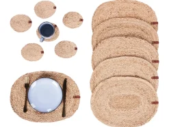 New Beliani Set di tovagliette e sottobicchieri BUSHYLARK Iuta Naturale
