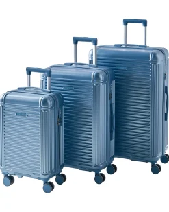 New Beliani Set di 3 valigie rigide MYNTIS Blu Blu Nero
