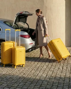 Discount Beliani Set di 3 valigie rigide MYNTIS Giallo Giallo Nero