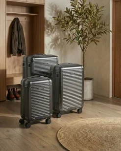 Outlet Beliani Set di 3 valigie rigide MYNTIS Grigio scuro Grigio Nero