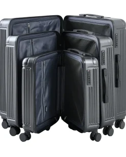 Outlet Beliani Set di 3 valigie rigide MYNTIS Grigio scuro Grigio Nero