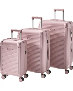 Beliani Set di 3 valigie rigide MYNTIS Rosa Rosa Nero