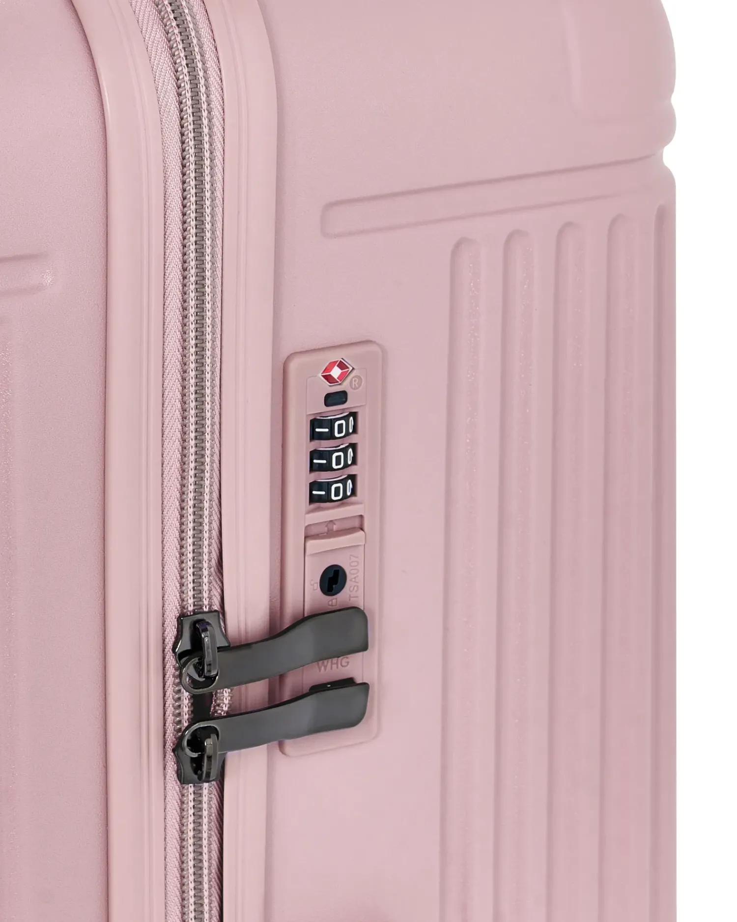 Beliani Set di 3 valigie rigide MYNTIS Rosa Rosa Nero