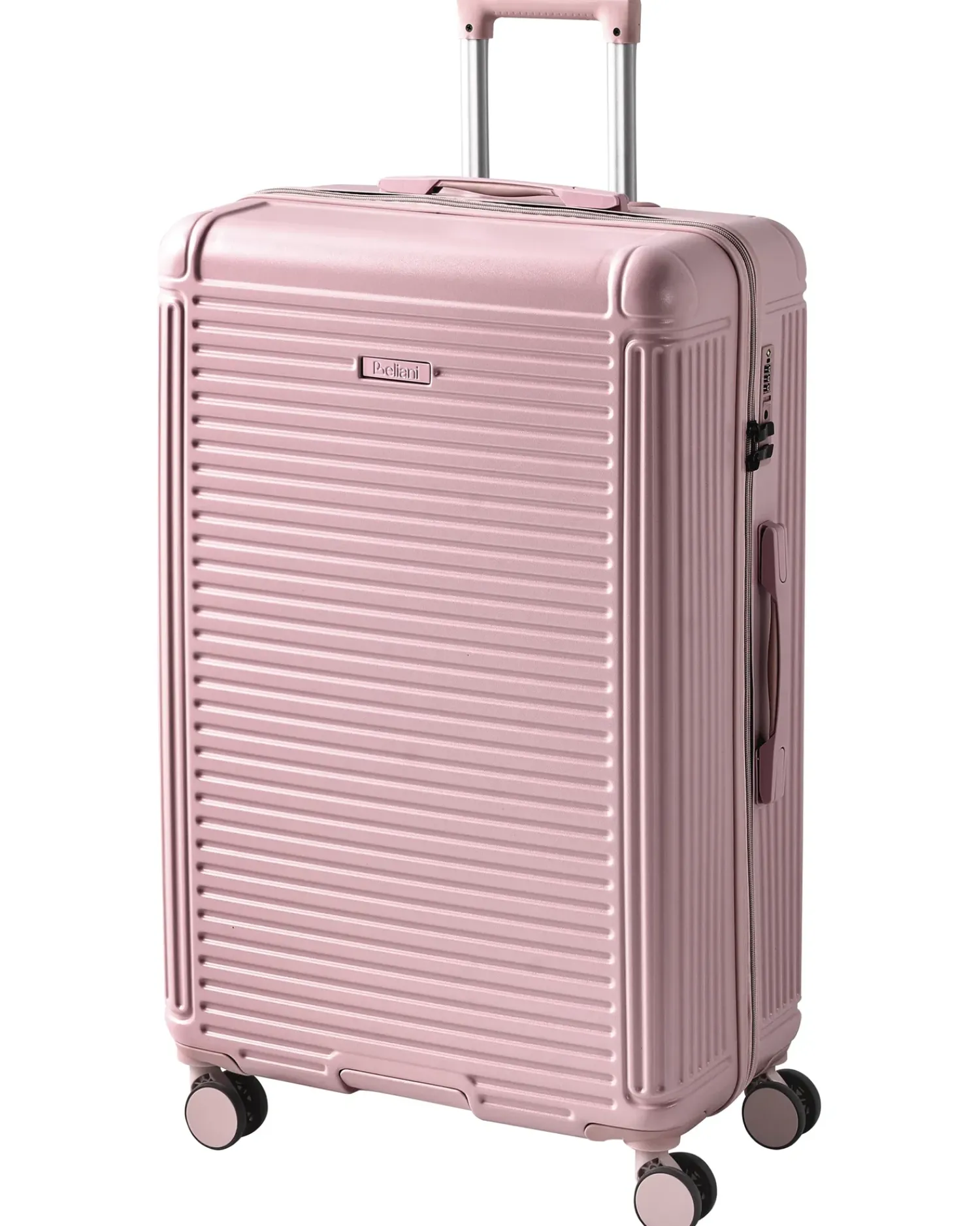 Beliani Set di 3 valigie rigide MYNTIS Rosa Rosa Nero