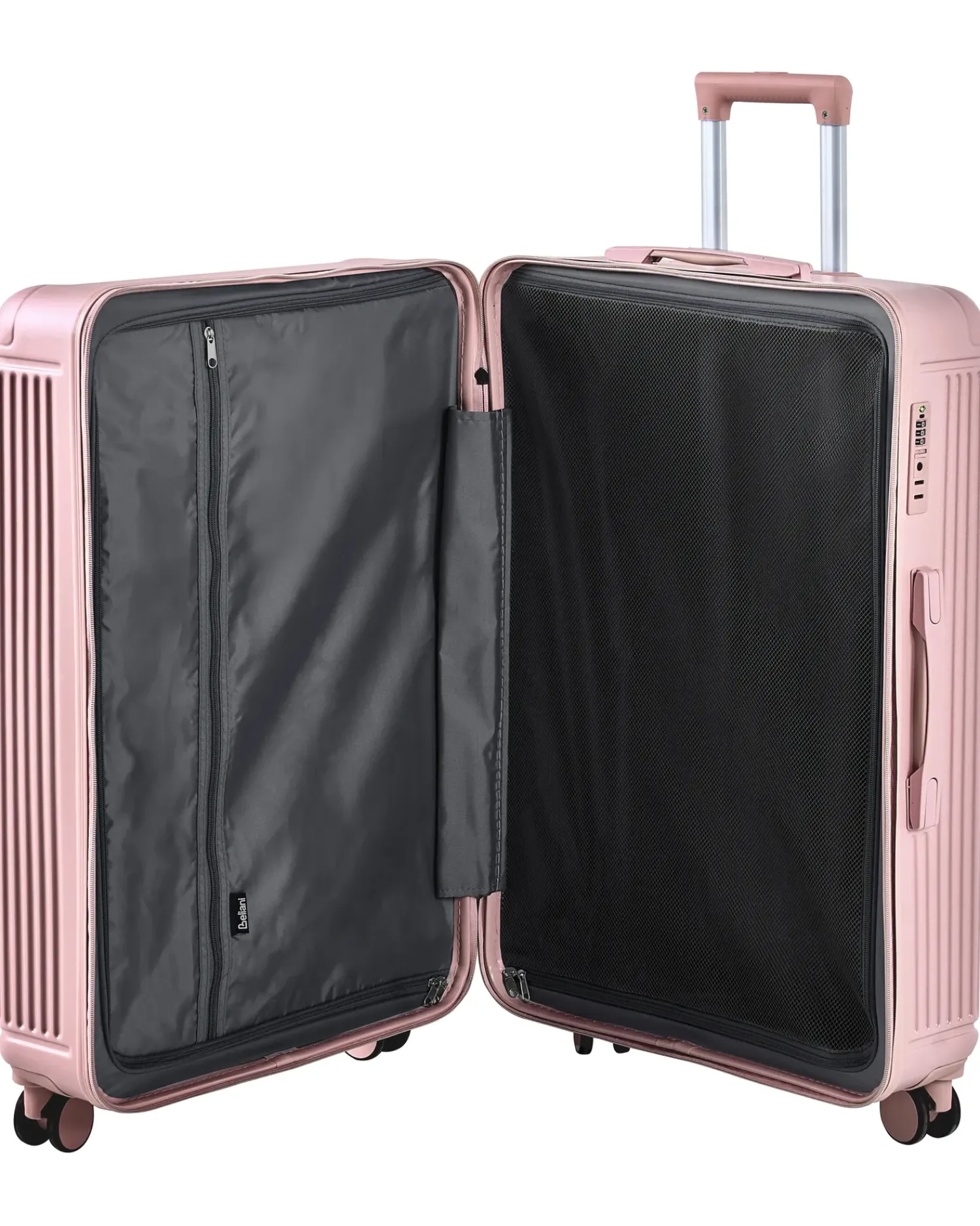 Beliani Set di 3 valigie rigide MYNTIS Rosa Rosa Nero