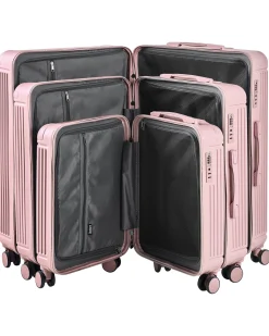 Beliani Set di 3 valigie rigide MYNTIS Rosa Rosa Nero