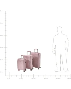 Beliani Set di 3 valigie rigide MYNTIS Rosa Rosa Nero