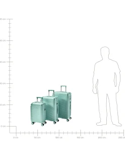 Online Beliani Set di 3 valigie rigide MYNTIS Verde menta Verde Nero