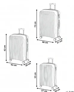 Online Beliani Set di 3 valigie rigide TONSAI Blu