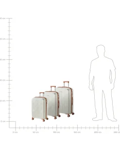 Best Beliani Set di 3 valigie rigide TONSAI Bianco sporco Bianco Marrone
