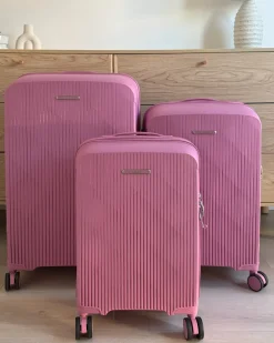 Online Beliani Set di 3 valigie rigide TONSAI Rosa