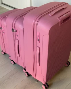 Online Beliani Set di 3 valigie rigide TONSAI Rosa