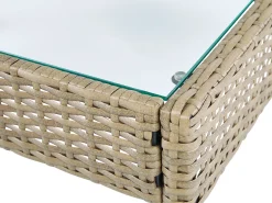 Discount Beliani Set divani con tavolino MARSALA Rattan sintetico (PE) Marrone chiaro Beige Bianco Naturale