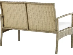 Discount Beliani Set divani con tavolino MARSALA Rattan sintetico (PE) Marrone chiaro Beige Bianco Naturale