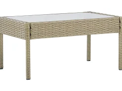 Discount Beliani Set divani con tavolino MARSALA Rattan sintetico (PE) Marrone chiaro Beige Bianco Naturale