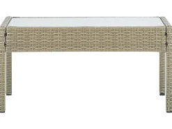 Discount Beliani Set divani con tavolino MARSALA Rattan sintetico (PE) Marrone chiaro Beige Bianco Naturale