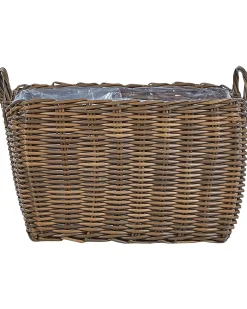 Sale Beliani Set di 2 vasi da fiori in vimini ORMOS Rattan sintetico (PE) 53/59 cm Marrone
