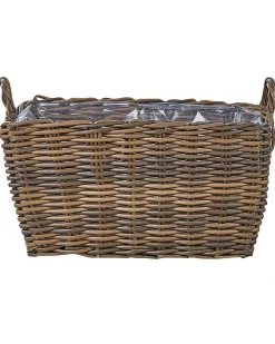 Sale Beliani Set di 2 vasi da fiori in vimini ORMOS Rattan sintetico (PE) 53/59 cm Marrone
