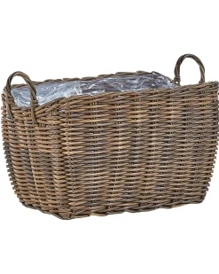Sale Beliani Set di 2 vasi da fiori in vimini ORMOS Rattan sintetico (PE) 53/59 cm Marrone