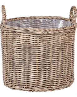 Hot Beliani Set di 3 vasi da fiori in vimini PENDULA Rattan sintetico (PE) 33/37/45 cm Naturale Marrone