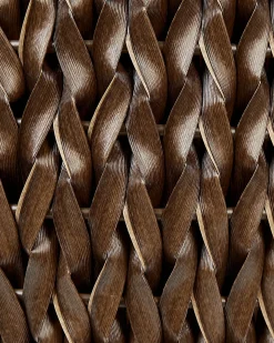 Discount Beliani Set di 3 vasi per piante BERBERIS Rattan sintetico (PE) 34/45 cm scuro Marrone