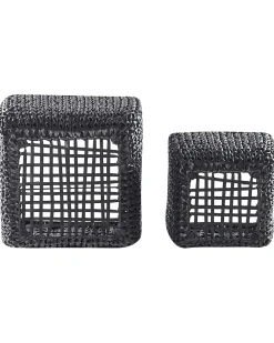 Outlet Beliani Set di 2 vasi per piante BERBERIS Rattan sintetico (PE) 34/45 cm Nero