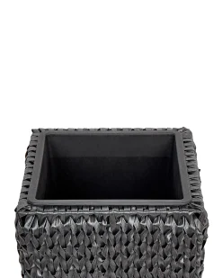Outlet Beliani Set di 2 vasi per piante BERBERIS Rattan sintetico (PE) 34/45 cm Nero