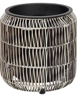 Beliani Set di 2 vasi per piante BRODIEA Rattan sintetico (PE) 26/45 cm chiaro Marrone