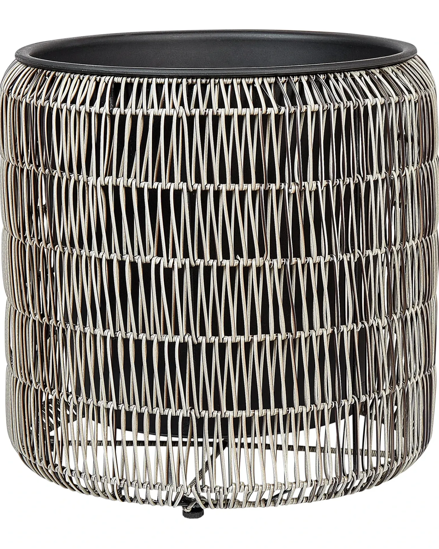 Beliani Set di 2 vasi per piante BRODIEA Rattan sintetico (PE) 26/45 cm chiaro Marrone