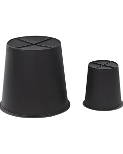 Beliani Set di 2 vasi per piante BRODIEA Rattan sintetico (PE) 26/45 cm chiaro Marrone