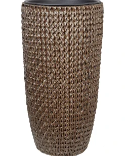Discount Beliani Set di 2 vasi per piante CEDRUS Rattan sintetico (PE) 37/45 cm Marrone