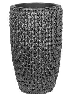 Sale Beliani Set di 2 vasi per piante CEDRUS Rattan sintetico (PE) 37/45 cm Nero