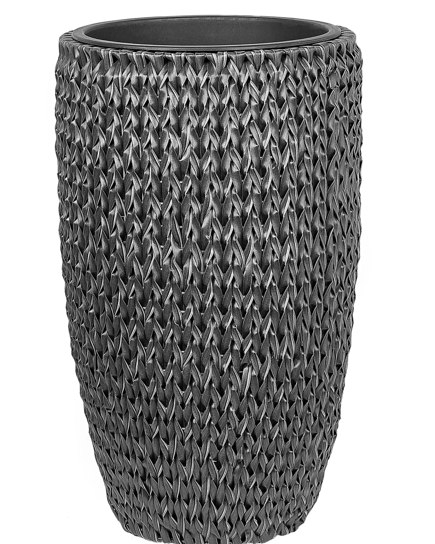 Sale Beliani Set di 2 vasi per piante CEDRUS Rattan sintetico (PE) 37/45 cm Nero