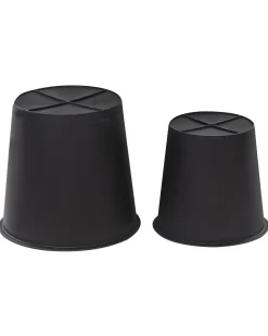Sale Beliani Set di 2 vasi per piante CEDRUS Rattan sintetico (PE) 37/45 cm Nero