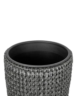 Sale Beliani Set di 2 vasi per piante CEDRUS Rattan sintetico (PE) 37/45 cm Nero