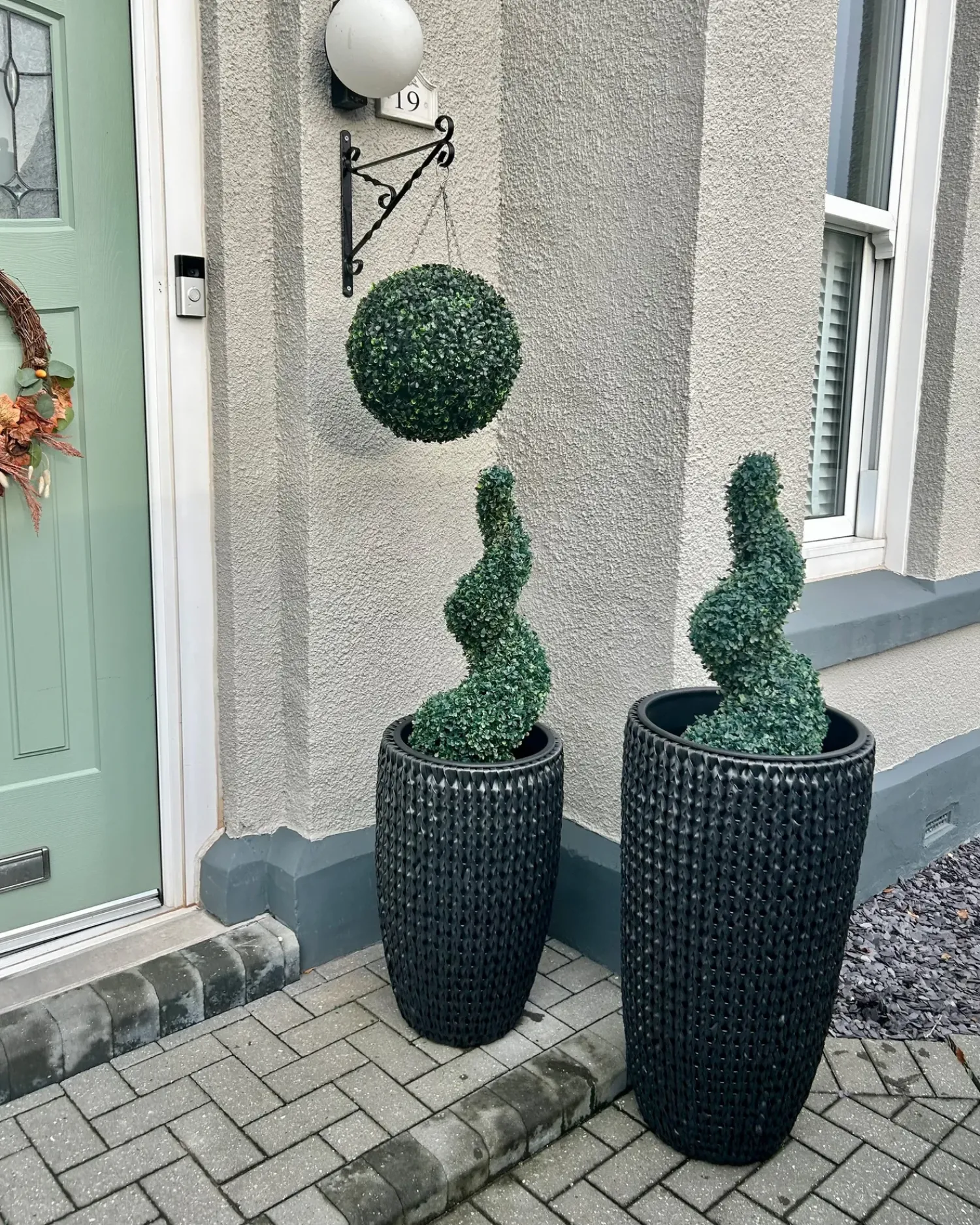 Sale Beliani Set di 2 vasi per piante CEDRUS Rattan sintetico (PE) 37/45 cm Nero