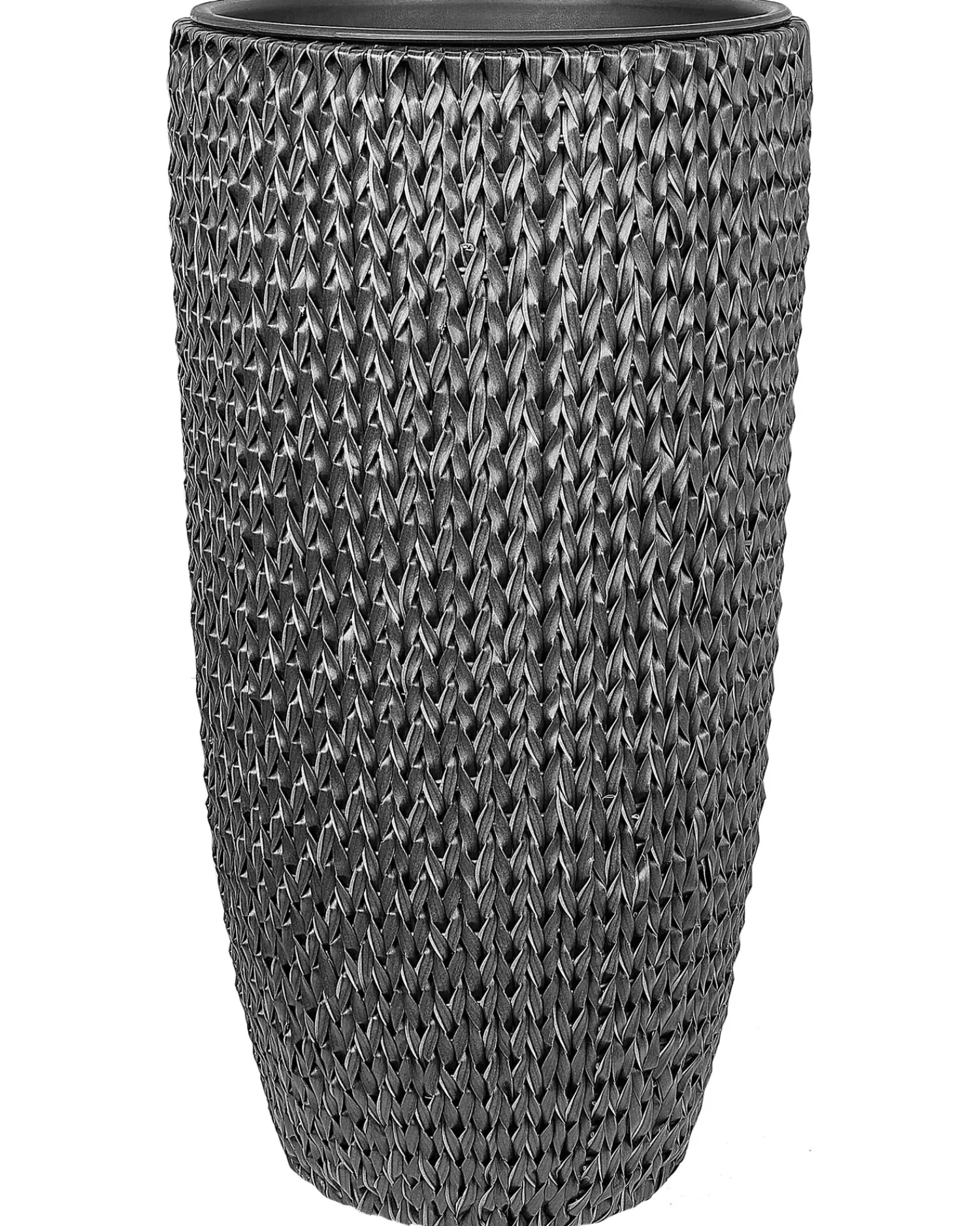Sale Beliani Set di 2 vasi per piante CEDRUS Rattan sintetico (PE) 37/45 cm Nero