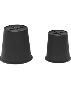Best Beliani Set di 2 vasi per piante CHELONE Rattan sintetico (PE) 26/34 cm Nero