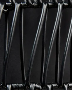 Best Beliani Set di 2 vasi per piante CHELONE Rattan sintetico (PE) 26/34 cm Nero