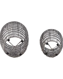Outlet Beliani Set di 2 vasi per piante CHELONE Rattan sintetico (PE) 26/34 cm Marrone