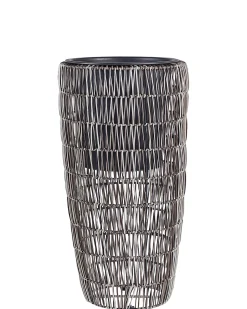 Outlet Beliani Set di 2 vasi per piante CHELONE Rattan sintetico (PE) 26/34 cm Marrone