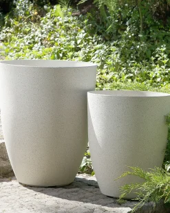 Beliani Set di vasi per piante CROTON 35 cm sporco Bianco