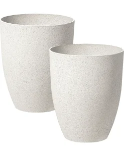 Beliani Set di vasi per piante CROTON 35 cm sporco Bianco