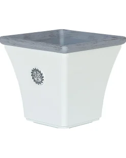 Best Beliani Set di 2 vasi per piante ELATEIA 32 cm Bianco Bianco Blu