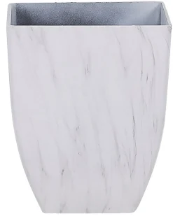 Outlet Beliani Set di 2 vasi per piante MIRO 35 cm Marmo Bianco