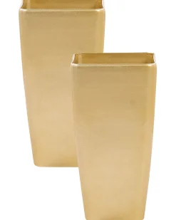 Outlet Beliani Set di 2 vasi per piante MODI 30 cm Oro