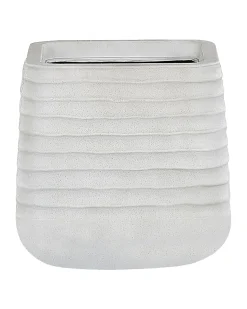 Outlet Beliani Set di 3 vasi per piante PARIKIA 50/38/28 cm Bianco sporco Bianco Grigio