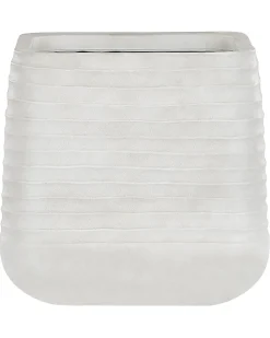Outlet Beliani Set di 3 vasi per piante PARIKIA 50/38/28 cm Bianco sporco Bianco Grigio