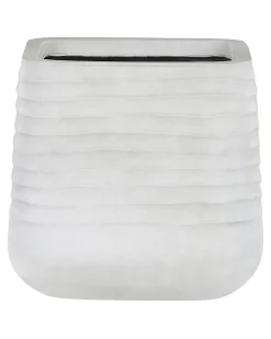 Outlet Beliani Set di 3 vasi per piante PARIKIA 50/38/28 cm Bianco sporco Bianco Grigio